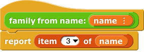 family name (name):  report item 3 (name)