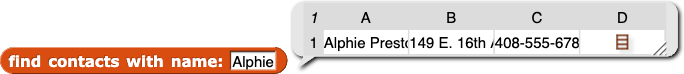 find contacts with name: (Alphie) reporting