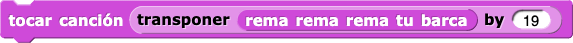 tocar canción (transponer (rema, rema, rema tu barca) en (19))