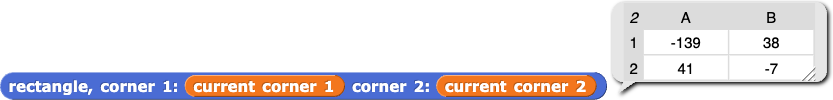 rectangle, corner 1: (current corner 1) corner 2: (current corner 2) reporting {{-239, 38}, {41, -7}}