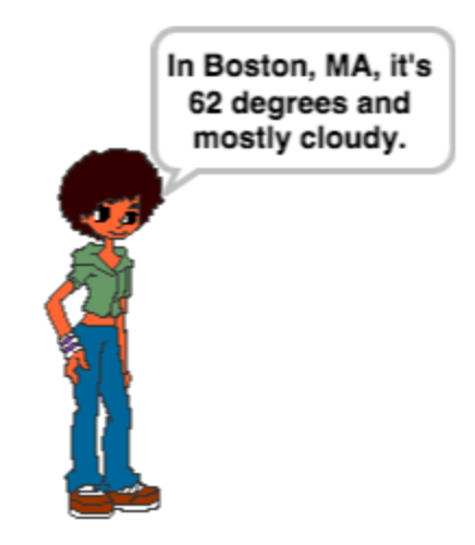 Spoken weather report