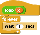 loop(x): forever (wait 1 secs)