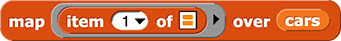 map (item (1) of ()) over (cars)