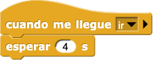 enviar mensaje (ir): esperar (4) segs