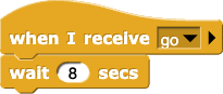when I receive (go): wait (8) secs