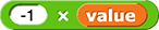 (-1) × (value)