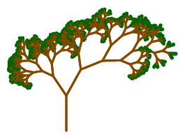 a random tree with random branch lengths and angles