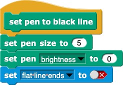 set pen to black line {
    set pen size to (5)
    set pen (brightness) to (0)
    set (flat line ends) to (false)
}