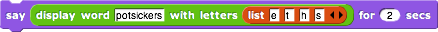 display word inside a say block
